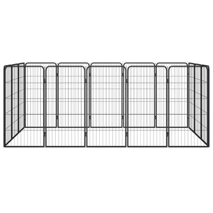 Dog Playpen Black Powder-Coated Steel Expandable 59.1W x 98.4D x 39.4H