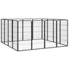 Dog Playpen Black Powder-Coated Steel Expandable 59.1W x 98.4D x 39.4H