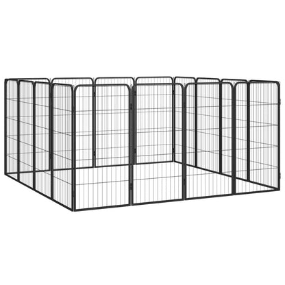 Dog Playpen Black Powder-Coated Steel Expandable 59.1W x 98.4D x 39.4H