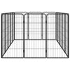 Dog Playpen Black Powder-Coated Steel Expandable 59.1W x 98.4D x 39.4H