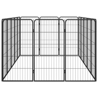 Dog Playpen Black Powder-Coated Steel Expandable 59.1W x 98.4D x 39.4H