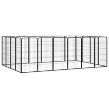 Dog Playpen Black Powder-Coated Steel Rectangular