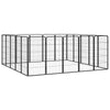 Dog Playpen Black Powder-Coated Steel Rectangular