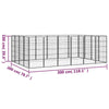 Dog Playpen Black Powder-Coated Steel Rectangular