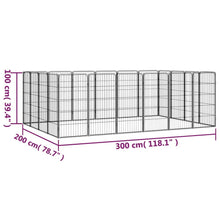 Dog Playpen Black Powder-coated steel Dog Playpen Rectangular