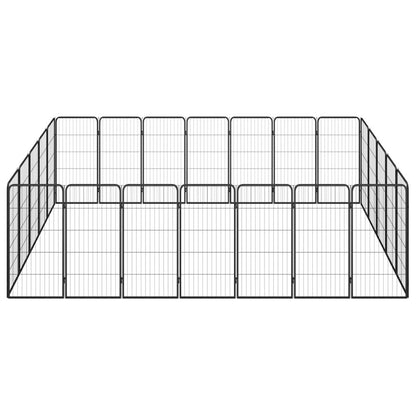 Dog Playpen Black Powder-Coated Steel Large Collapsible 98.4W x 137.8D x 39.4H