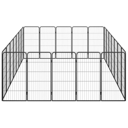 Dog Playpen Black Powder-Coated Steel Large Collapsible 98.4W x 137.8D x 39.4H