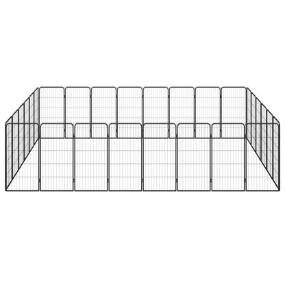 Dog Playpen Black Powder-Coated Steel Large 118.1W x 157.5D x 39.4H