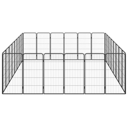 Dog Playpen Black Powder-Coated Steel Large 118.1W x 157.5D x 39.4H