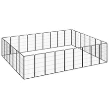 Dog Playpen Black Powder-Coated Steel Large 137.8W x 177.2D x 39.4H