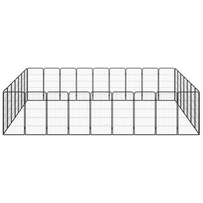 Dog Playpen Black Powder-Coated Steel Large 137.8W x 177.2D x 39.4H