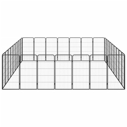 Dog Playpen Black Powder-Coated Steel Large 137.8W x 177.2D x 39.4H