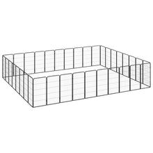 Dog Playpen Black Powder-Coated Steel Expandable 157.5W x 196.9D x 39.4H