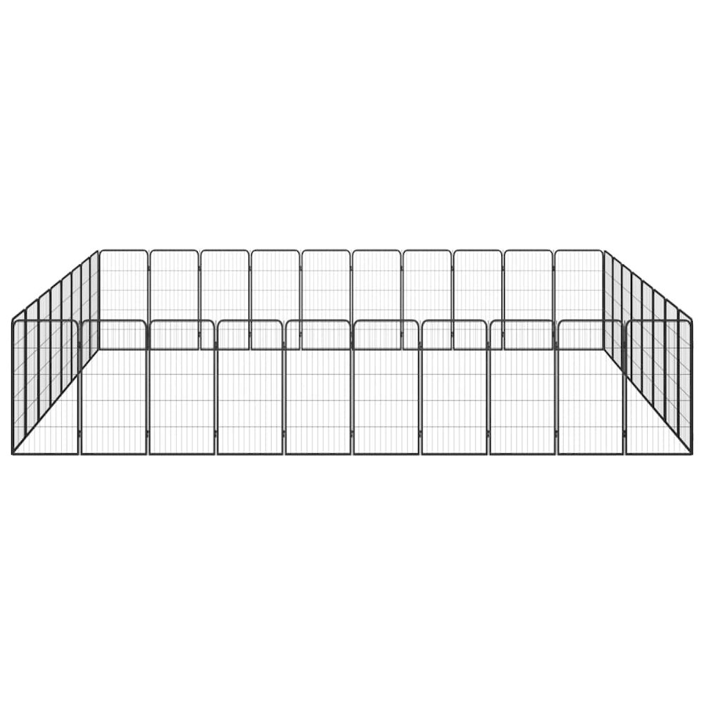 Dog Playpen Black Powder-Coated Steel Expandable 157.5W x 196.9D x 39.4H