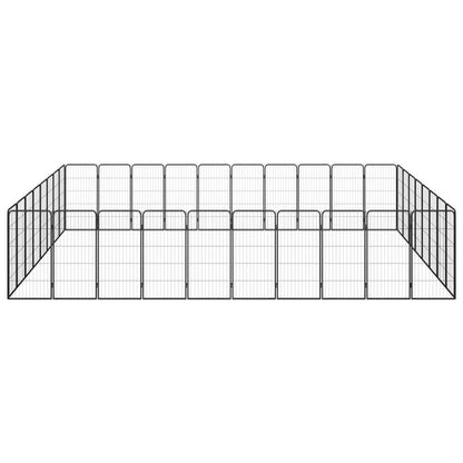 Dog Playpen Black Powder-Coated Steel Expandable 157.5W x 196.9D x 39.4H