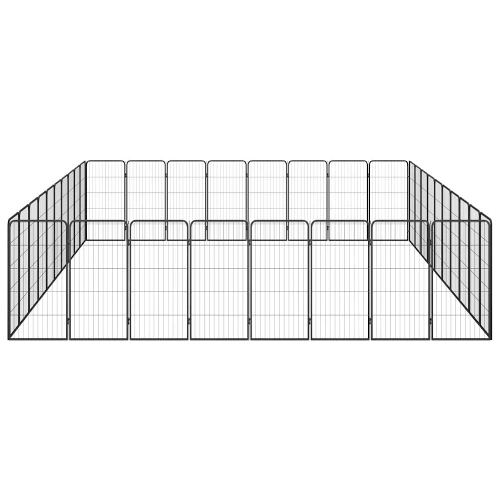 Dog Playpen Black Powder-Coated Steel Expandable 157.5W x 196.9D x 39.4H