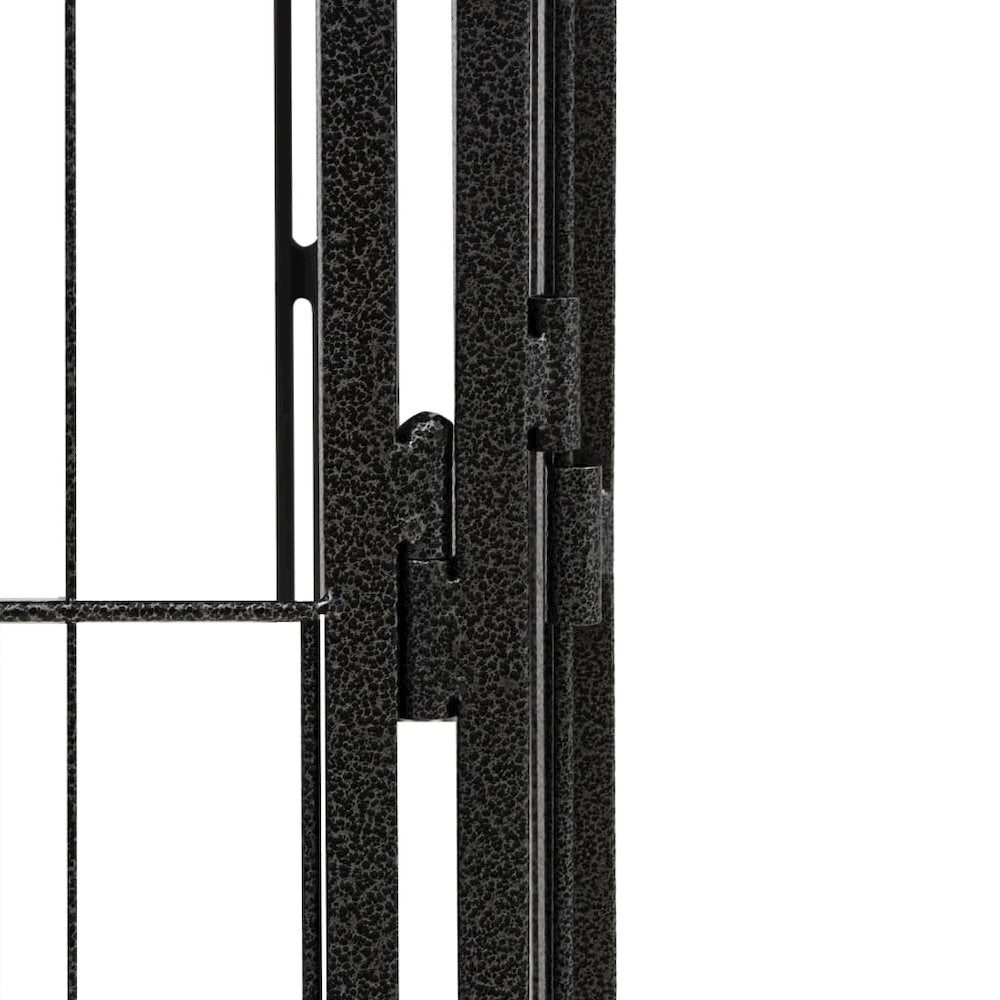 Dog Playpen Black Powder-Coated Steel Expandable 157.5W x 196.9D x 39.4H