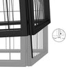Dog Playpen Black Powder-Coated Steel Expandable 157.5W x 196.9D x 39.4H