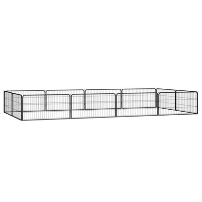 Dog Playpen Black Powder-Coated Steel Height-Adjustable 78.7W x 157.5D x 19.7H