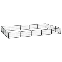 Dog Playpen Black Powder-Coated Steel Large Expandable 118.1W x 196.9D x 19.7H