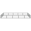 Dog Playpen Black Powder-Coated Steel Large Expandable 118.1W x 196.9D x 19.7H