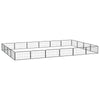 Dog Playpen Black Powder-Coated Steel 20-Panel