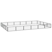 Dog Playpen Black Powder-Coated Steel 20-Panel