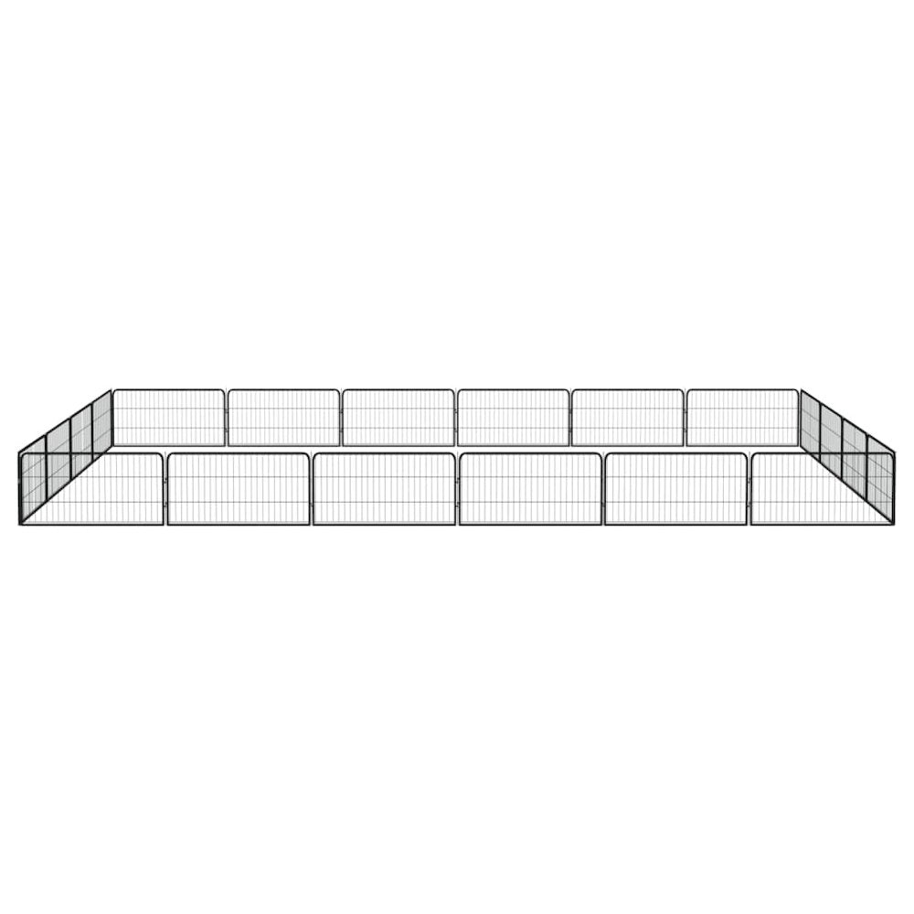 Dog Playpen Black Powder-Coated Steel 20-Panel