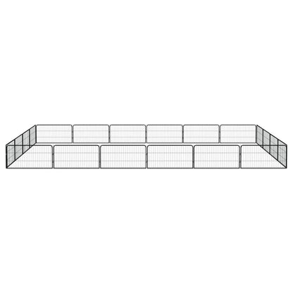 Dog Playpen Black Powder-Coated Steel 20-Panel