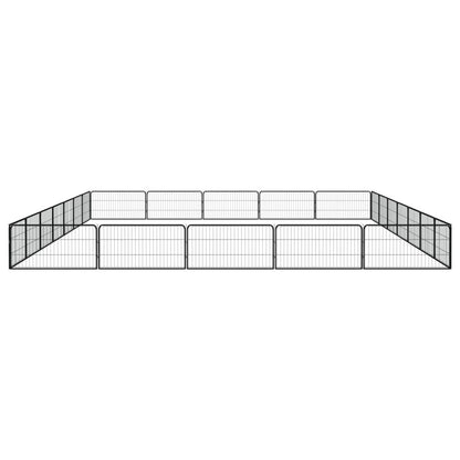 Dog Playpen Black Powder-Coated Steel Large Expandable 196.9W x 275.6D x 19.7H
