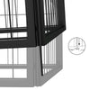 Dog Playpen Black Powder-Coated Steel 28 Panels Foldable