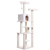 Real Wood Cat Tree In Ivory, Six Levels