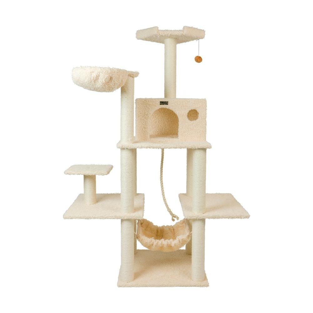 Mult -Level Real Wood Cat Tree Hammock Bed, Climbing Center For Cats And Kittens