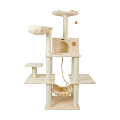 Mult -Level Real Wood Cat Tree Hammock Bed, Climbing Center For Cats And Kittens