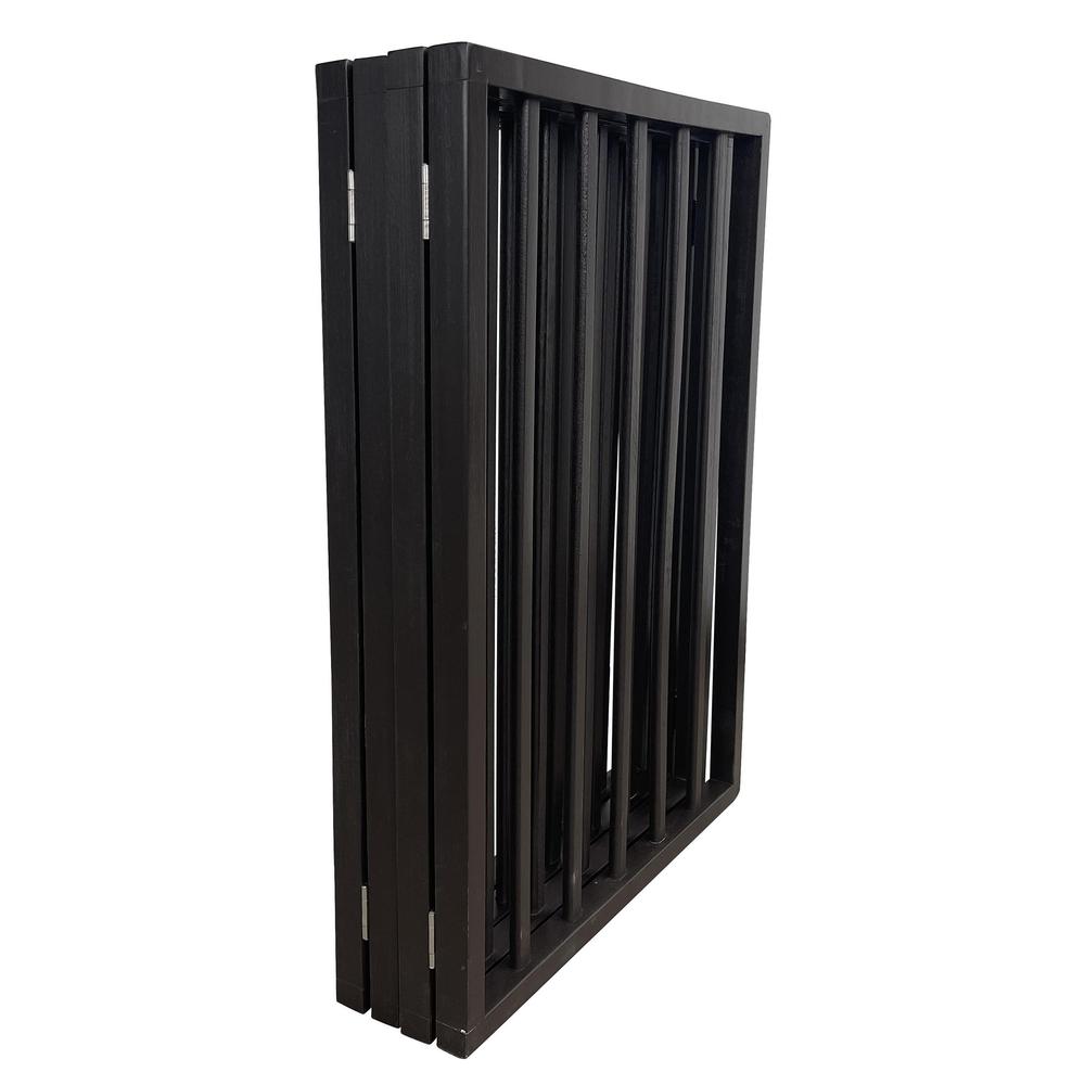 AmeriHome 72 inch Freestanding 4-Panel Folding Wood Pet Gate - Brown