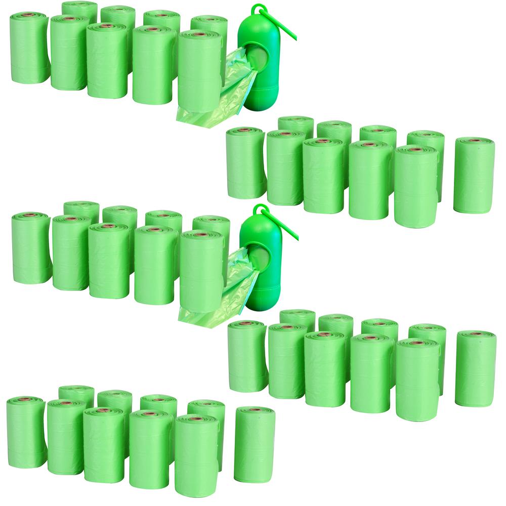 AmeriHome 50 Rolls (1000 Bags) Dog Waste Bags with 2 Leash Clip Dispensers