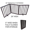 AmeriHome 54 inch Freestanding 3-Panel Folding Wood Pet Gate - Brown