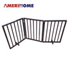 AmeriHome 54 inch Freestanding 3-Panel Folding Wood Pet Gate - Brown