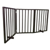 AmeriHome 54 inch Freestanding 3-Panel Folding Wood Pet Gate - Brown