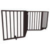 AmeriHome 72 inch Freestanding 4-Panel Folding Wood Pet Gate - Brown
