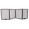 AmeriHome 72 inch Freestanding 4-Panel Folding Wood Pet Gate - Brown