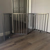 AmeriHome 72 inch Freestanding 4-Panel Folding Wood Pet Gate - Brown