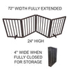 AmeriHome 72 inch Freestanding 4-Panel Folding Wood Pet Gate - Brown