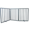 AmeriHome 54 inch Freestanding 3-Panel Folding Wood Pet Gate - Grey