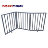 AmeriHome 54 inch Freestanding 3-Panel Folding Wood Pet Gate - Grey
