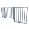 AmeriHome 72 inch Freestanding 4-Panel Folding Wood Pet Gate - Grey