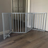 AmeriHome 72 inch Freestanding 4-Panel Folding Wood Pet Gate - Grey