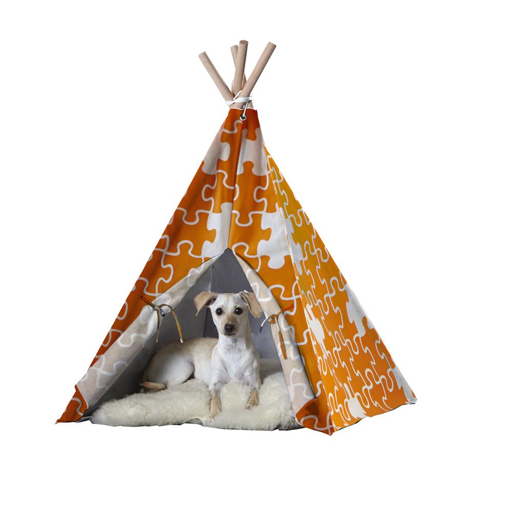 Pet Teepee, Orange Puzzle , Medium