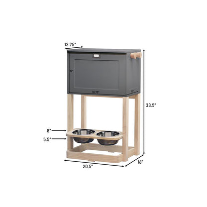 Pet Feeder Station, Gray