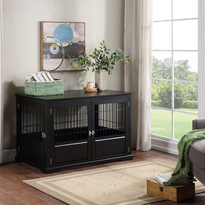 Fairview Triple Door Crate, Large, Black